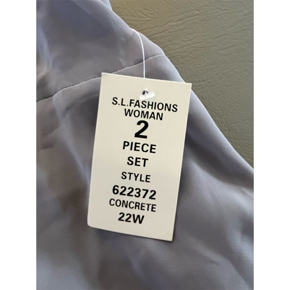 S.L. Fashions Women's Plus Size 22 W Silver 2-Piece Dress Set Formal - Picture 10 of 11
